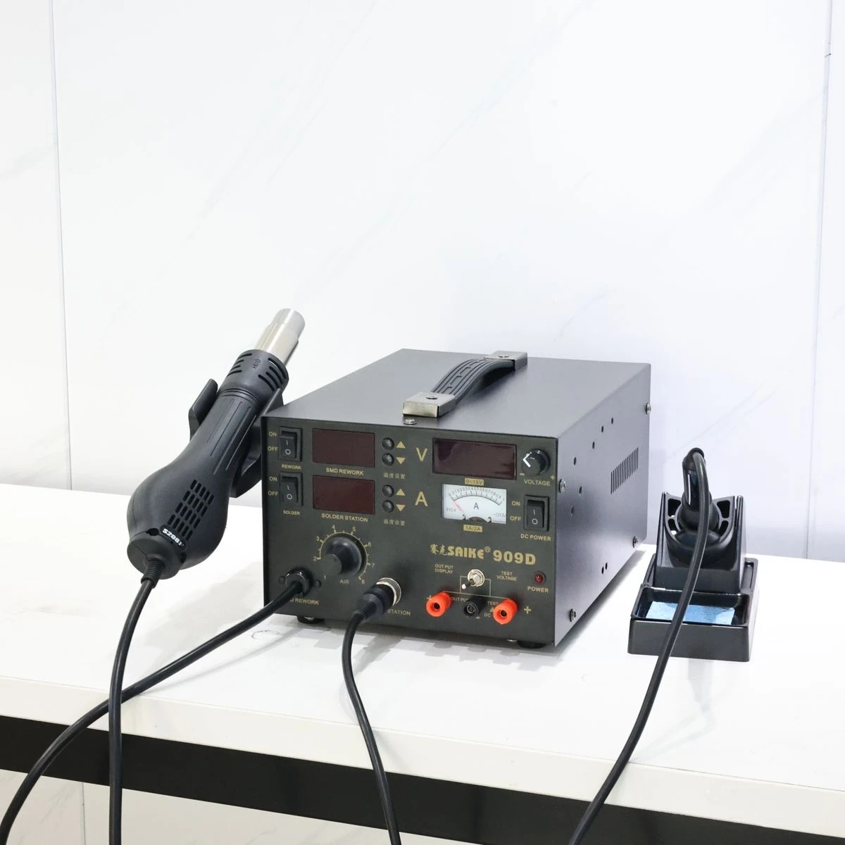 

SAIKE 909D Digital Hot Air Gun Rework Station 700W & 45W Soldering Iron Combo