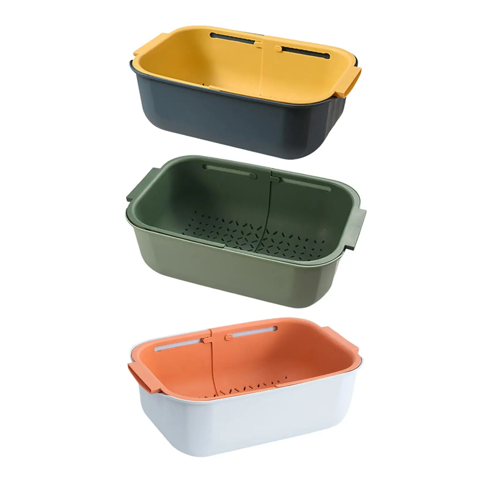Telescopic Drainage Basket Fruits and Vegetables Wash Kitchen Supplies