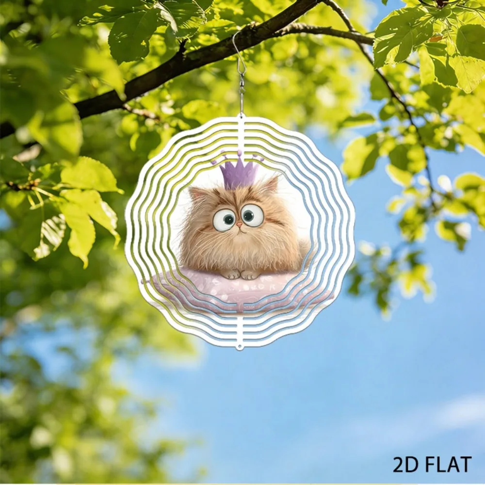 

Wind Chime Iron Cat Garden Decor Pink Floral Crown 9.8in
