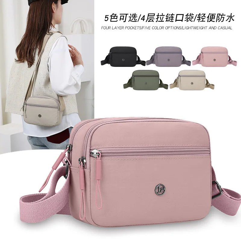 

2025 Women's New Korean Casual Lightweight Waterproof Nylon Multi-Layer Bag - Solid Color Business Daily Zero Wallet for Ladies