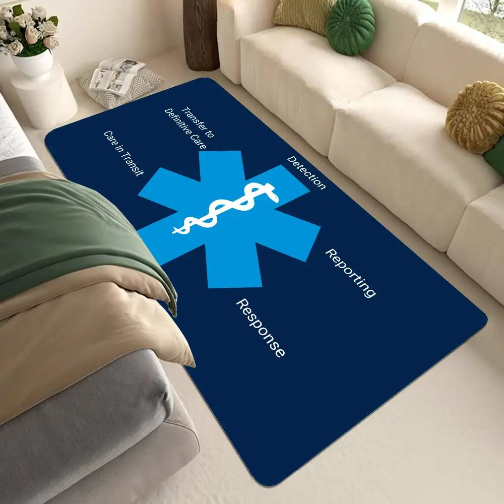 Ems Star Of Life Anime Bathroom Mat Anti-slip Absorb Water Long Strip Cushion Bedroon Mat Welcome Doormat