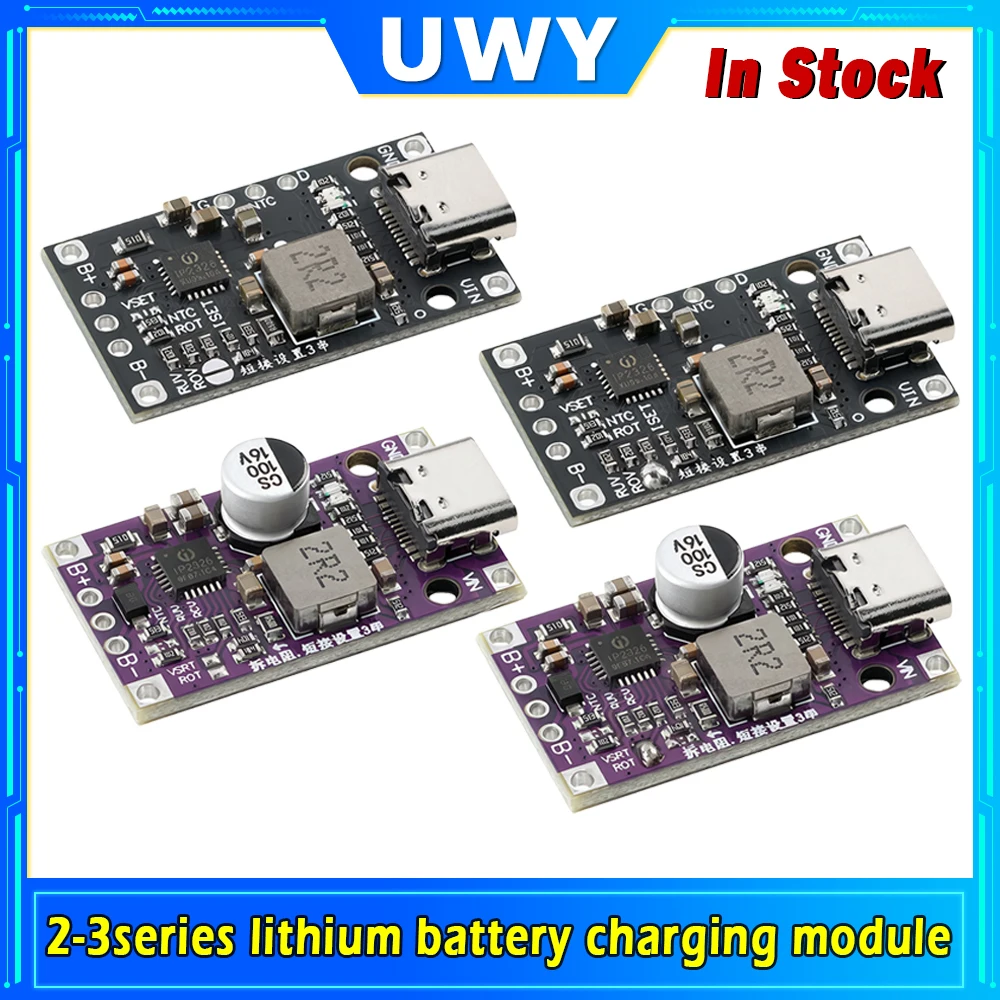Type‑C USB 2‑3S BMS Lithium Battery Boost Charging Module 15W 8.4V 12.6V 1.5A Fast Charge With Balance And Indicator