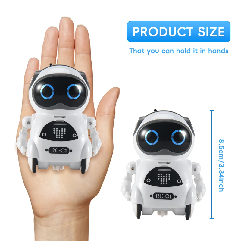 Mini robô de bolso RC para crianças com conversa interativa de diálogo, reconhecimento de voz, gravação de bate-papo, canto e dança