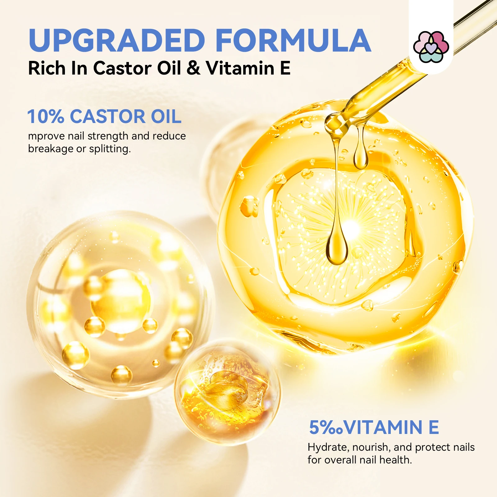 مزيل غراء الأظافر من سافيلاند مع أداة دفع البشرة للضغط على زيت الخروع فيتامين E للاستخدام المنزلي في صالونات التجميل #3