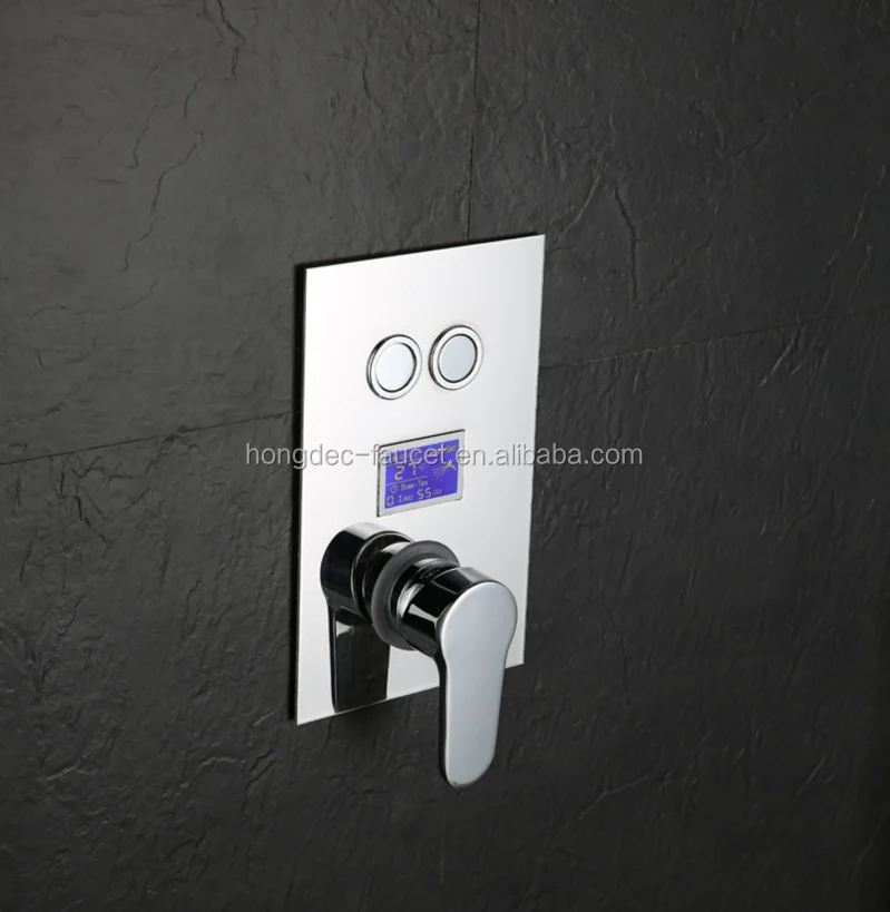 Intelligent Display Shower Faucet Water Power Shower Mixer Digital Display Brass Concealed Valve