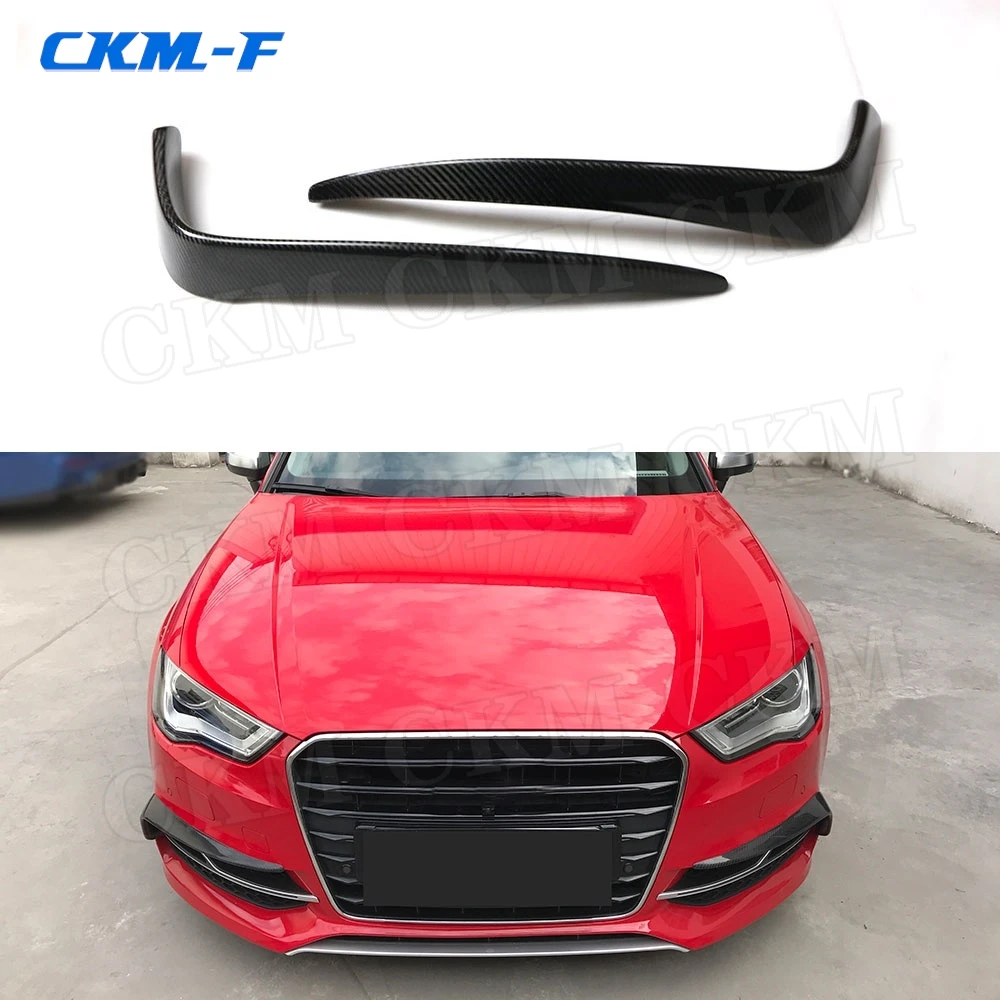 Carbon Fiber / FRP Front Fog Light Eyebrows Cover Trims for Audi A3 S3 Sedan 2013-2016 not Hatchback or Sportback