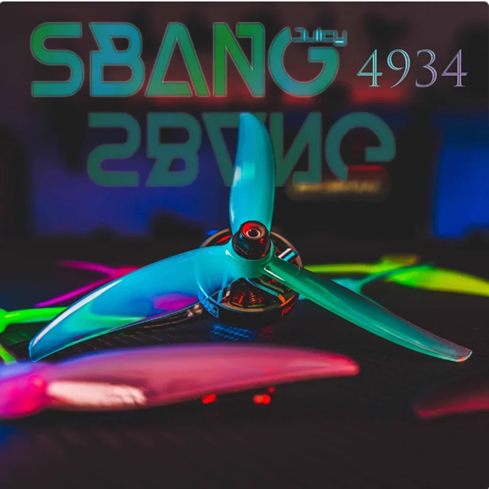 8pcs/4Pairs Gemfan SBANG 4934 4.9X3.4X3 3-Blade PC Propeller CW CCW SBANG Props for FPV Freestyle 5inch Drones Juicy Sbang DIY