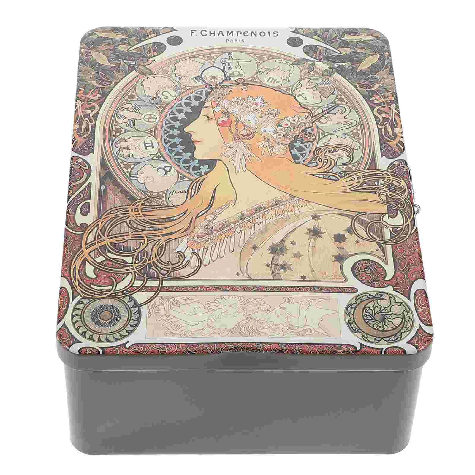 

Container Tin Box Storage Shelving Containers with Lids Tinplate Bin Wedding Candy Cans