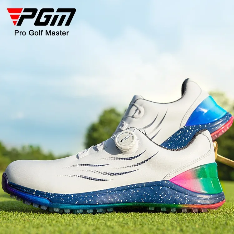 PGM Golf Shoes Men's Summer Sports Shoes plaid Cushioning Knob Shoelaces Waterproof Anti-Slip Golf Shoes