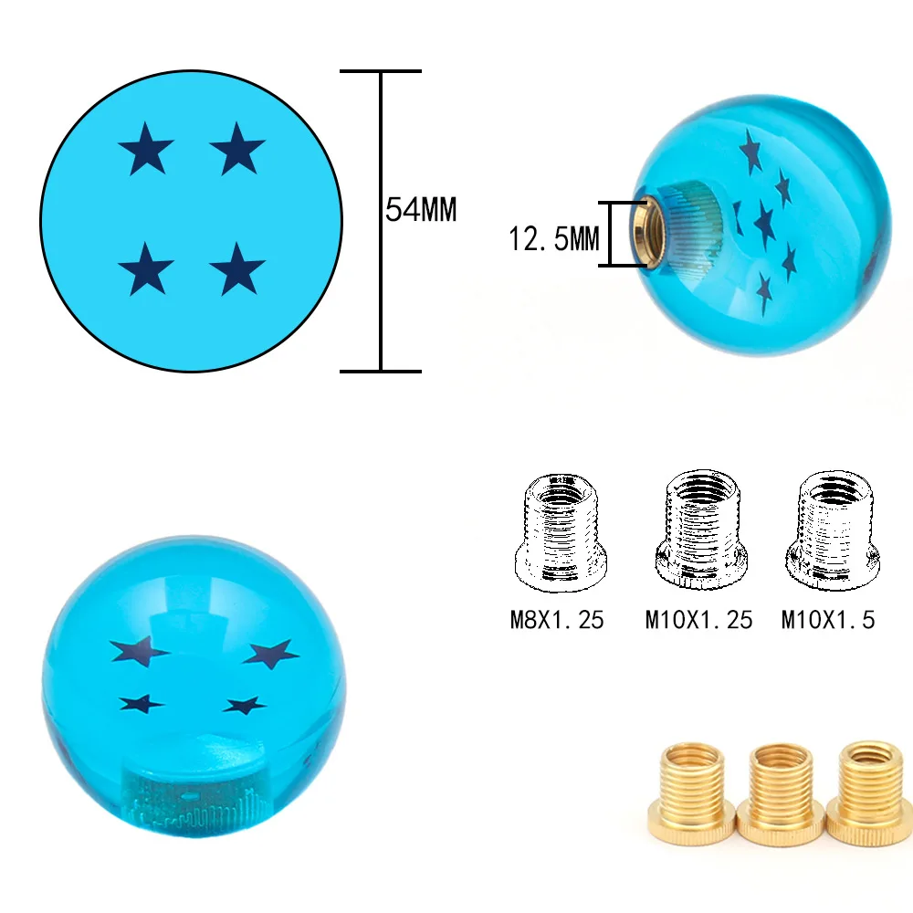 54mm Gear Stick Shift Knob Head fits Most Universal Car Manual Automatic Vehicle Sky Blue 7 Strar