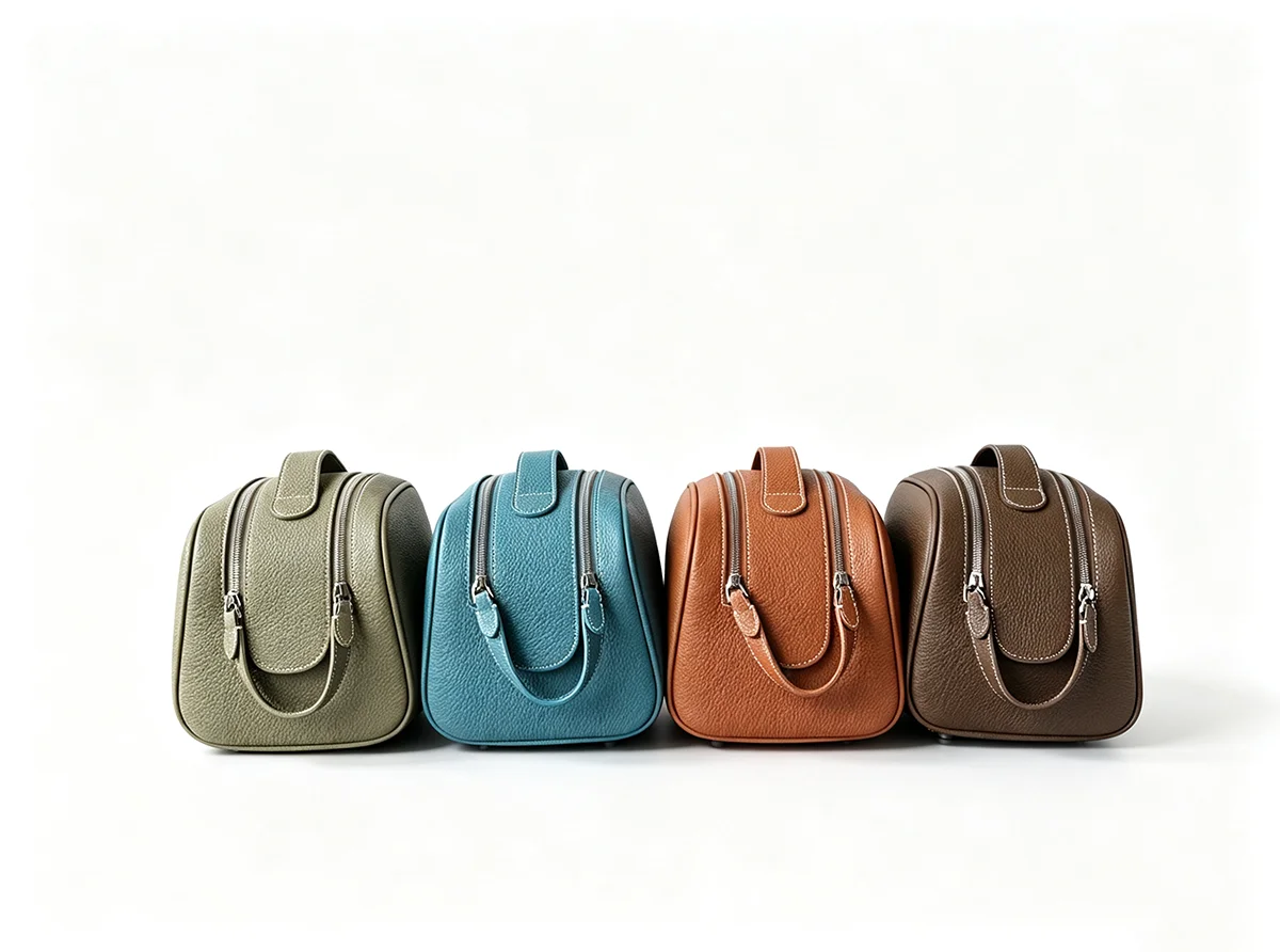 Erstklassige Kosmetiktasche aus Rindsleder für Damen, Hochwertige Tragbare Reise-Kosmetiktasche mit Großer Kapazität, Weiche Luxus-Toilettentasche – Detail 6