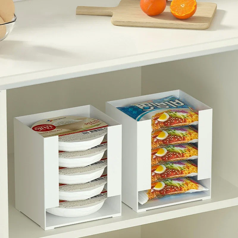 Multi-purpose Cabinet Countertop Storage Box Kitchen Instant Ramen Noodles Holder Organizer Disposable Cups Tissue Books Rack