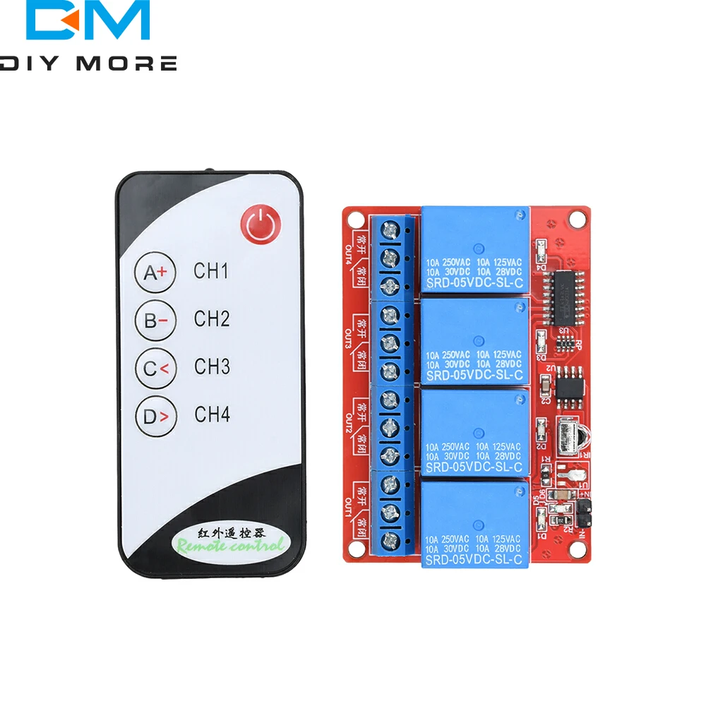 1/4 Channel CH DC 5V 12V Relay Module Infrared IR Remote Switch Control Relay Driving Board Controller for Electronic DIY