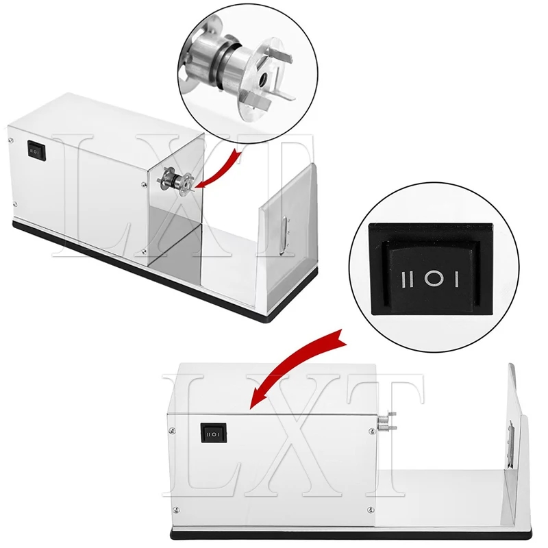تورنادو آلة تقطيع البطاطس الكهربائية آلة قطع حلزونية المروحية رقاقة البطاطس سلسلة تدوير رقائق البطاطس شريحة #4