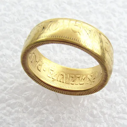 

1934 Israel Palestine British Mandate 100 Mils Ring Gold Plated Handmade In Sizes 7-12