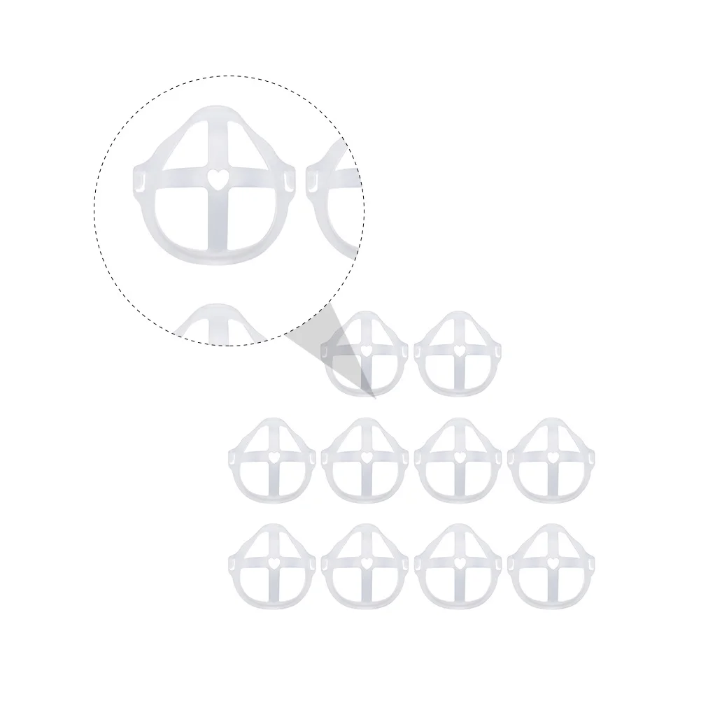 Supporto per maschera traspirante da 10 pezzi, telaio di supporto interno per maschera facciale 3D in PE, leggero, confortevole, con supporto per respirazione fluida