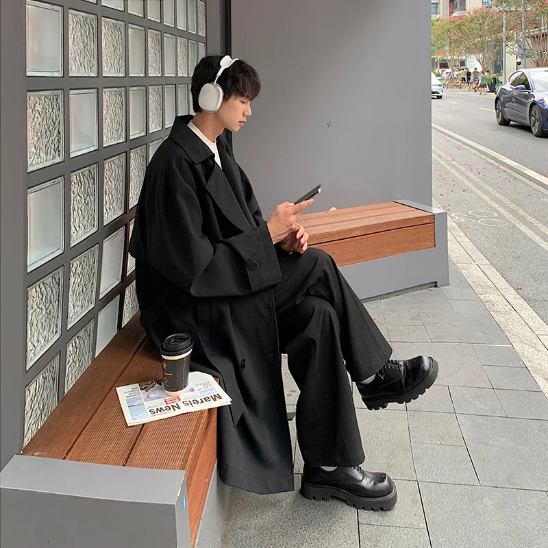 

Trench Hombre Coat Mens Silk Ankle Length Banquet Italian Adult Summer Single Layer Apricot Printed Luxury Elegant Chic Decorate