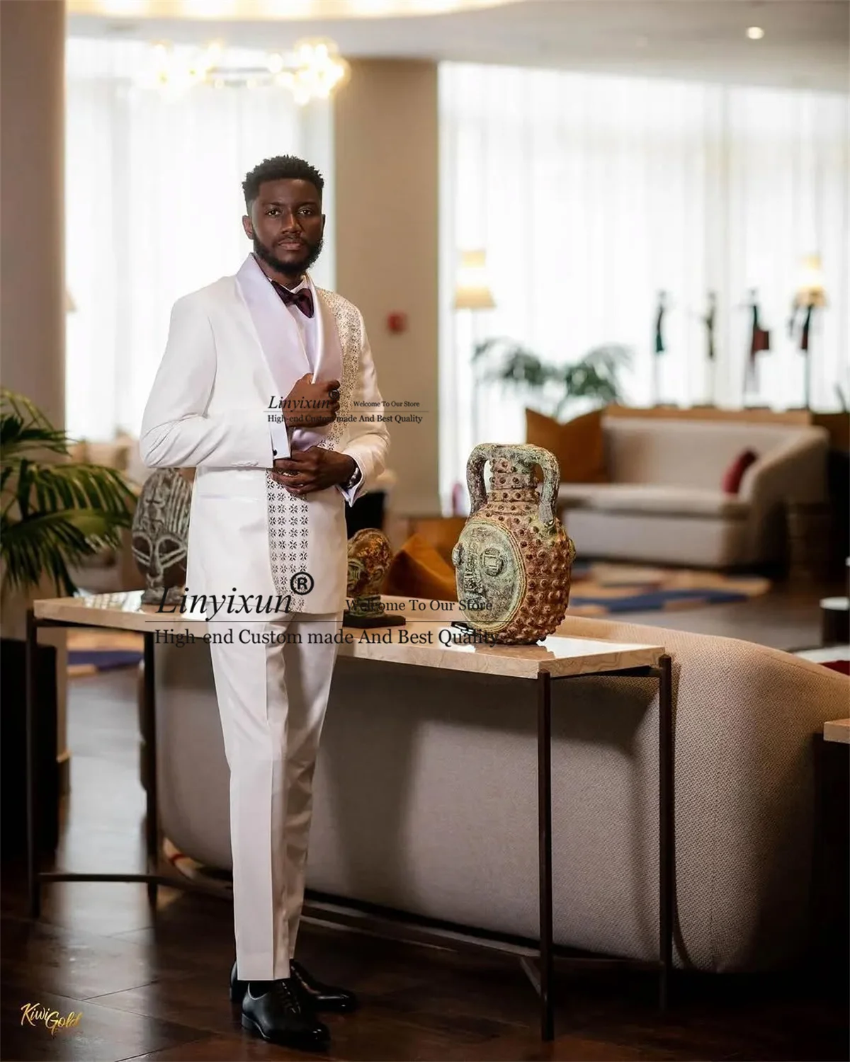 

Элитные мужские костюмы-смокинги с кристаллами, комплекты из 2 предметов, пиджаки для жениха, свадебные смокинги на заказ, двубортные, Ropa hombre