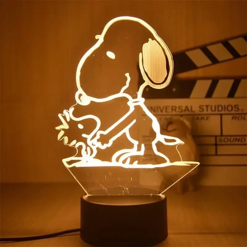 スヌーピー寝室 USB3D マルチカラーナイトライトかわいい漫画寮子供創造的な人格雰囲気 LED ライトホリデーギフト