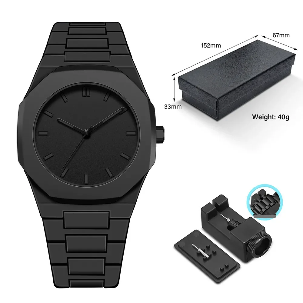 Luxury Brand Plastic Particle Strap Quartz Watch for Men's Fashion, Business, Waterproof Watch Can Be Customized Brand