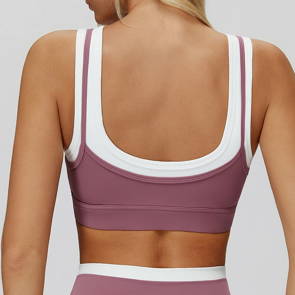 حمالة صدر رياضية مضلعة للنساء مقاومة للصدمات بدون خياطة، ملابس رياضية عالية الدعم، ملابس رياضية للياقة البدنية واليوجا والتمارين الرياضية #6