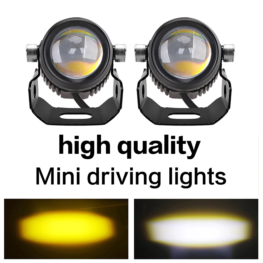 

High Power Spotlight Headlight Mini Lens Small Driving Light Hi/lo Headlight White Yellow 50W Led Motorcycle Motorbike Headlamp