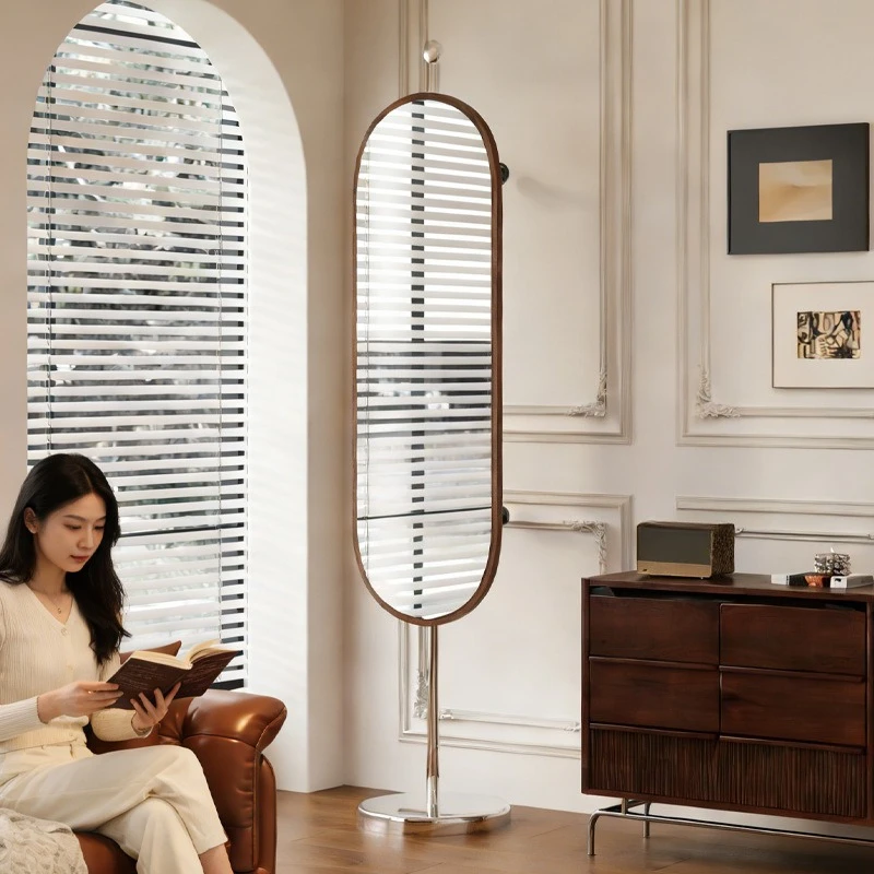 High-end mirror full-length mirror floor-to-ceiling household coat rack integrated
