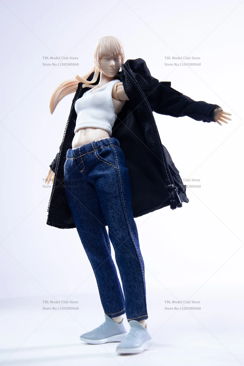 1/12 Scale ‌Hooded Parka Coat Slim-fit Cropped Denim Jeans Female Clothes For Promecore Romankey 6-inch Action Figure Soldier