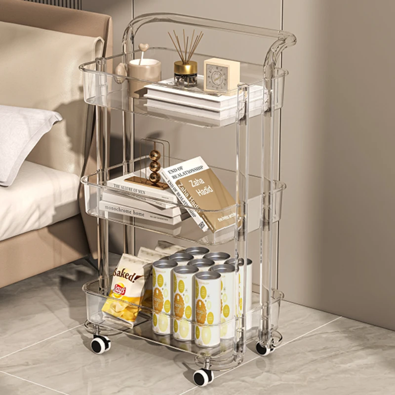 Furniture Business Wooden Trolley Cart Machine Rotating Rolling Storage Bar Cosmetic Helper Wheels Tray Mobilier Coiffure 7.6