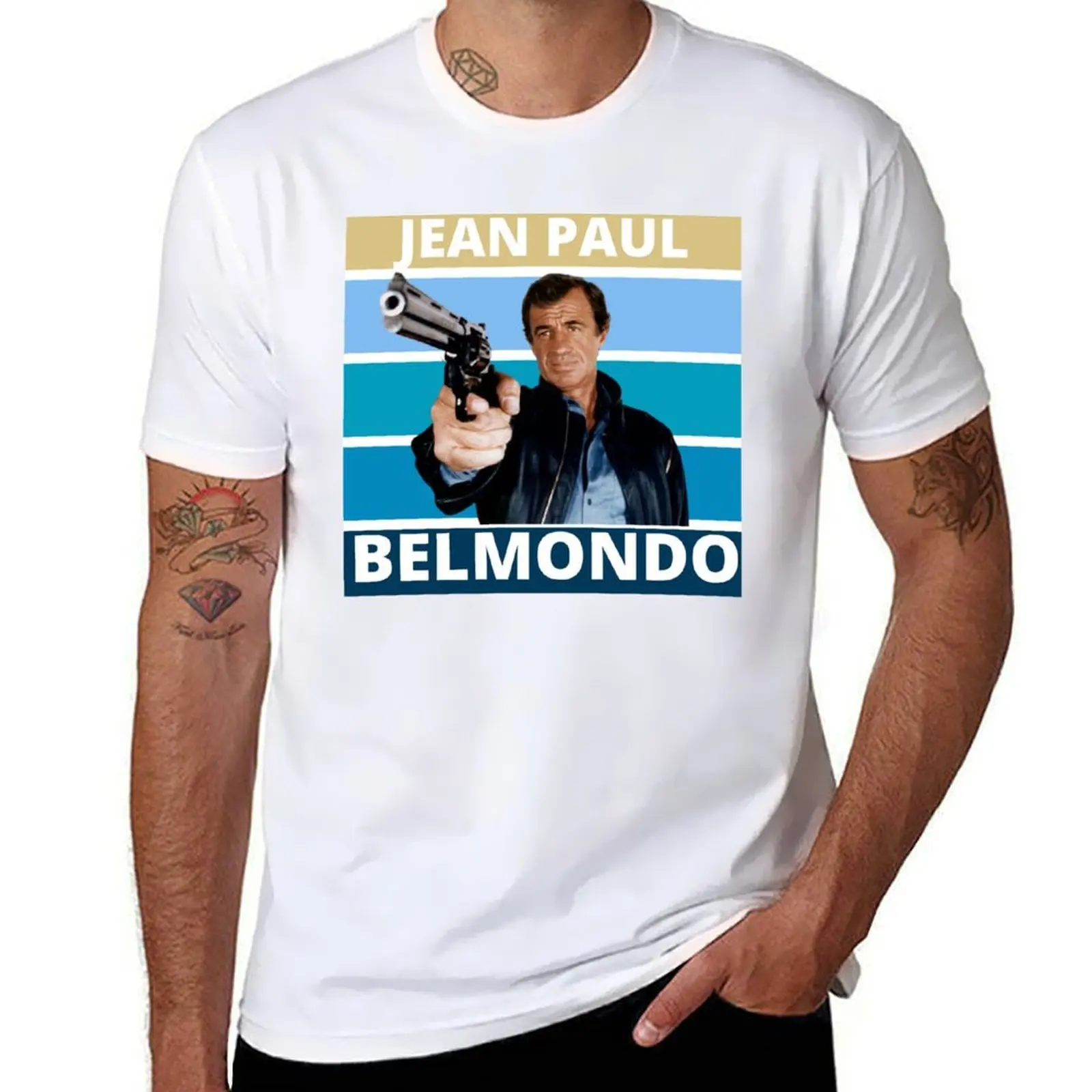 Jean Paul Belmondo- RIP- Jean Paul Belmondo Autographe T-Shirt funny t shirts cotton man t shirts for men casual T-Shirt