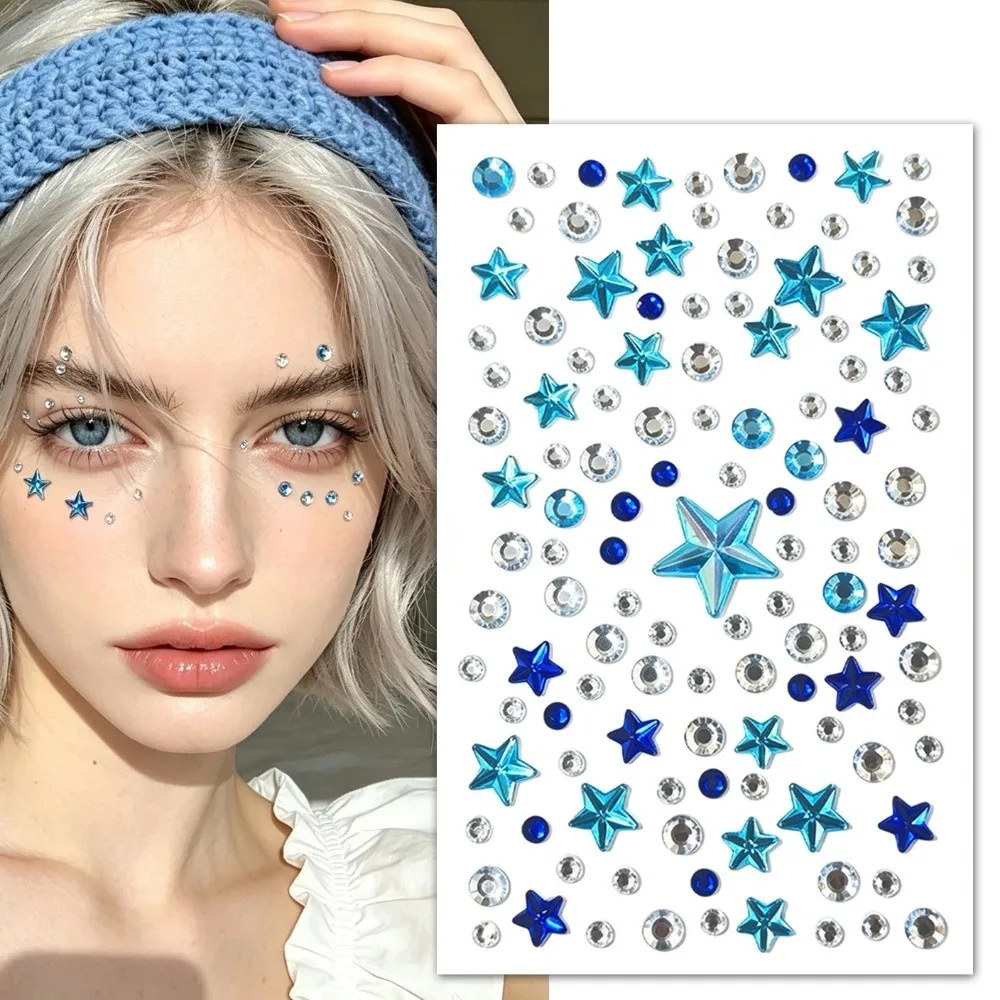 with Adhesive Backing Bedazzling Sticker Makeup DIY Face Eye Jewels Sticker Sparkling 3D Resin Crystal Gem Sticker
