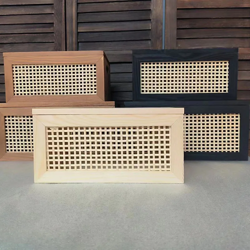 

Retro Wier Wooden Storage Basket with Lid for Home Miscellaneous Items Book Toy Organizer Desktop Fly Storage Solution
