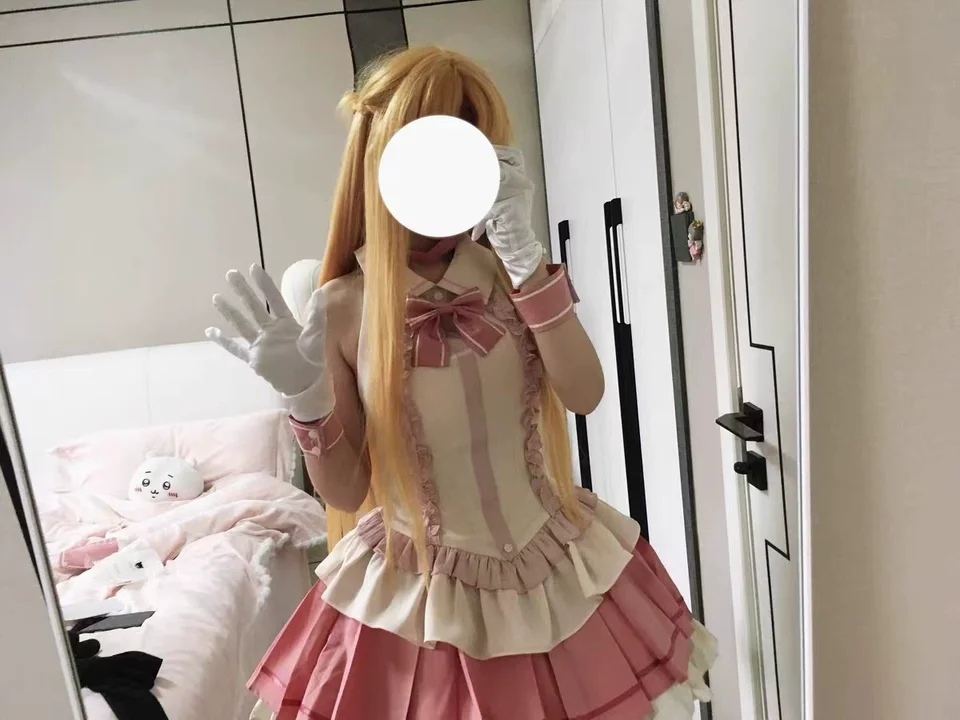 

Women's Anime Sword Art Online Asuna Cosplay Costume Full Set Idol Stage Outfit Fancy Dress for Halloween Party Comic Show