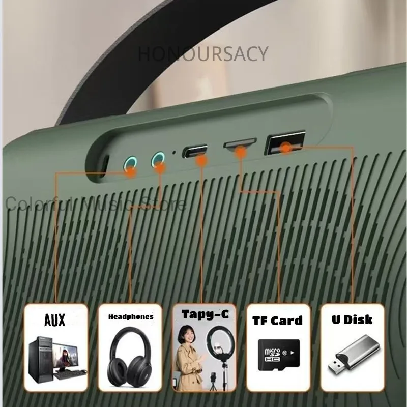 Sansui F58 MP4 فيديو 7 بوصة مكبر صوت بخاصية البلوتوث قابل للنقل شاشة كبيرة كلمات الصوت في الهواء الطلق كاريوكي مع ميكروفون مجموعات KTV الذكية