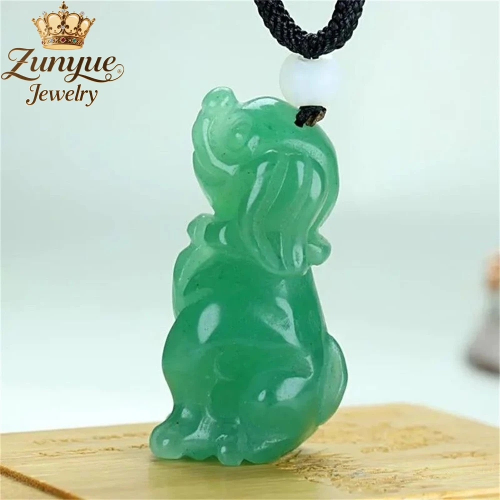 

High-End Natural Golden Thread Jade Zodiac Dog Pendant Luxury Quality Jewelry Fashion Jewelry Exquisite Elegant Charms Popular