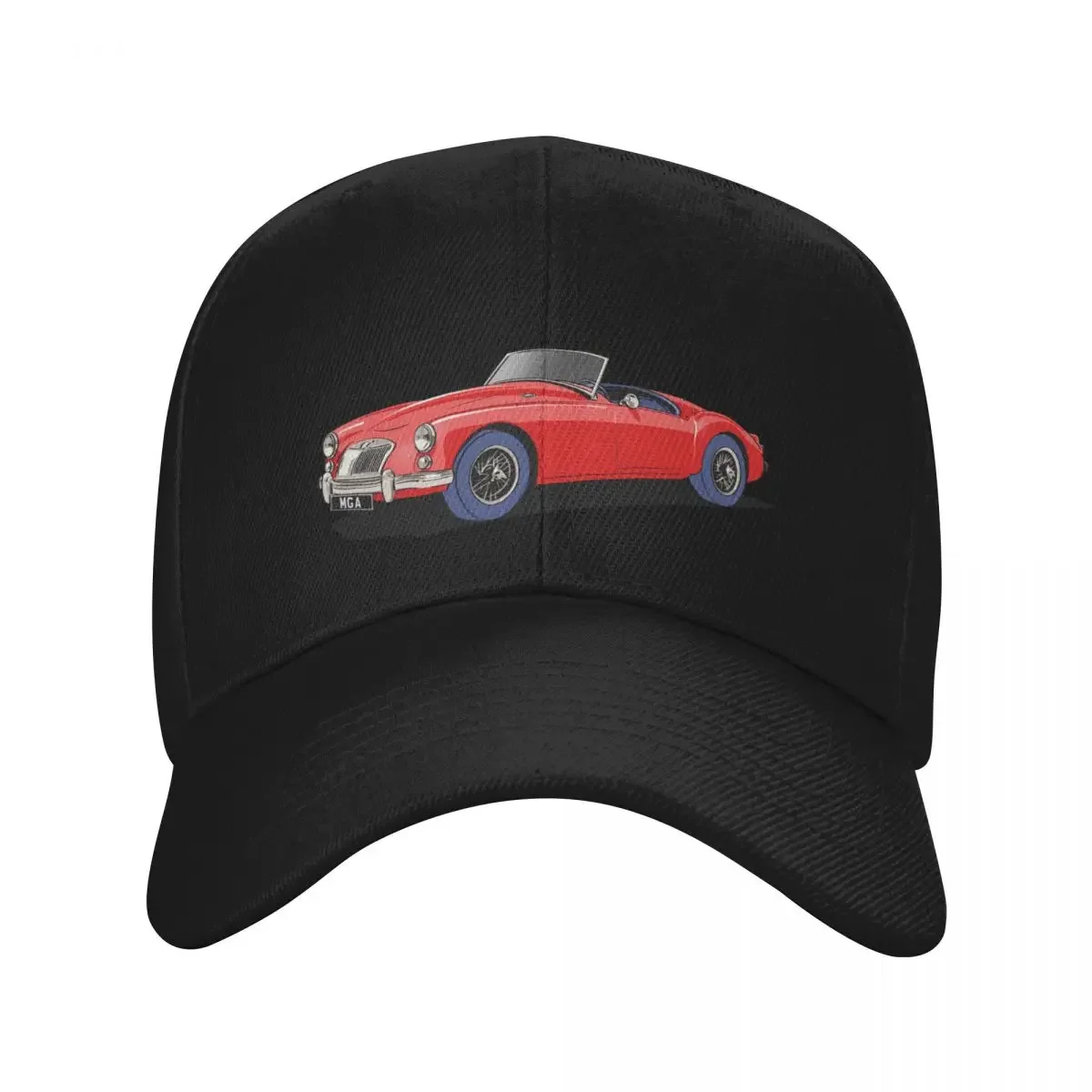 Classic MG MGA Roadster in Red Baseball Cap hard hat fishing hat Woman Men's