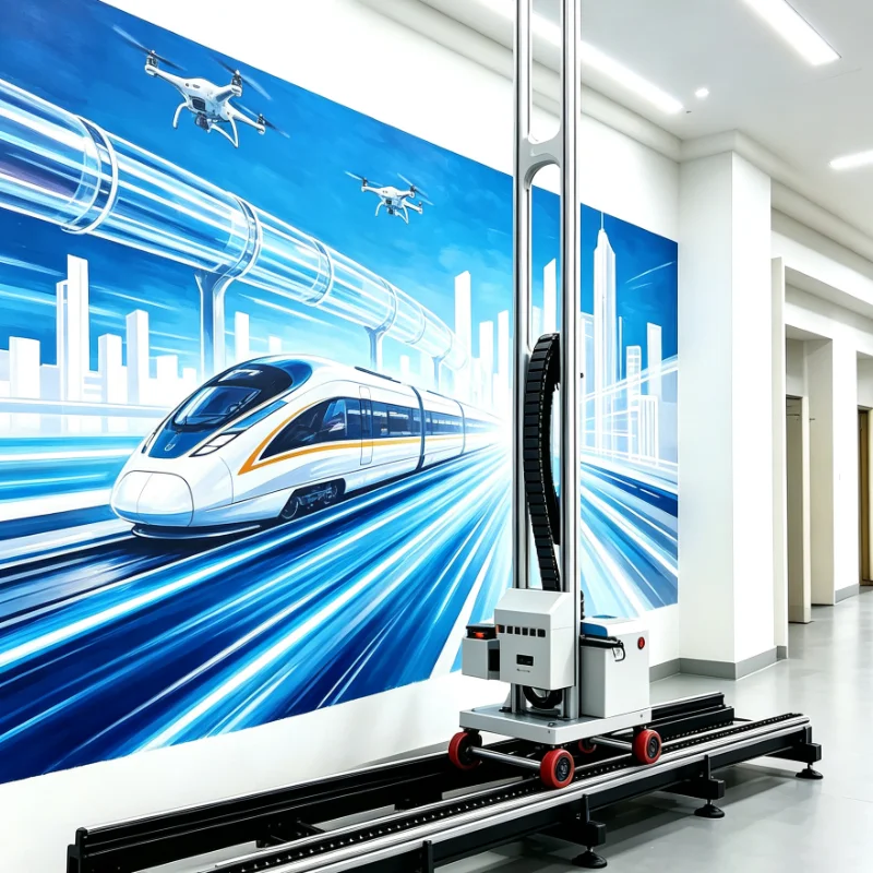 Customized Vertical Wall Printer with Red Laser Positioning for Home Decor Wall Art Graffiti 6m Rail
