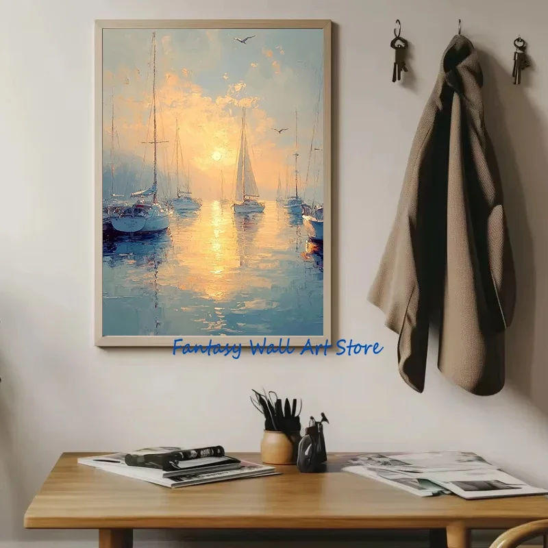Mediterranean Scenery Lotus Pond Valley Stream Forest River Landscape Poster Canvas Painting Wall Picture Home Living Room Decor