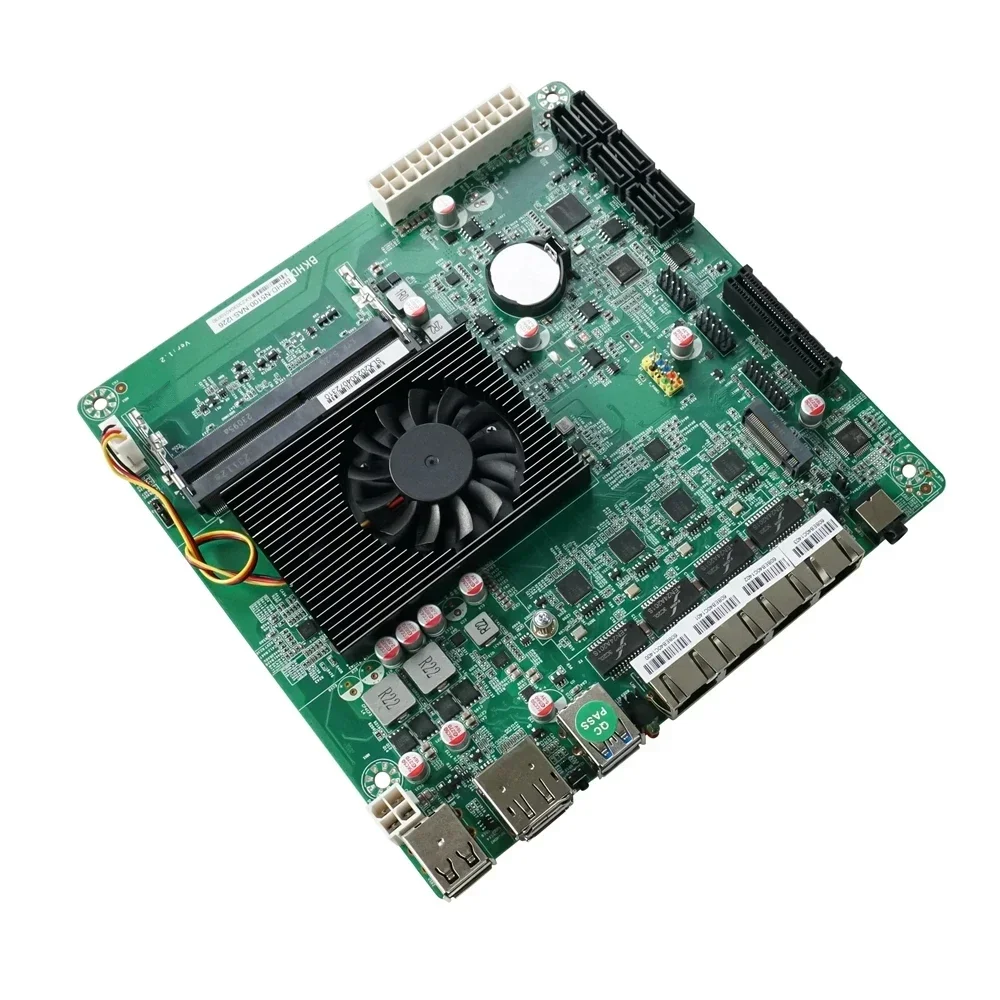 Placa-mãe n5105 nas intel celeron n5105 n5100 4 núcleos 6 * sata3.0 4*2.5g i226 1 * pcie 4x 17x17cm 2 * ddr4 firewall roteador placa-mãe