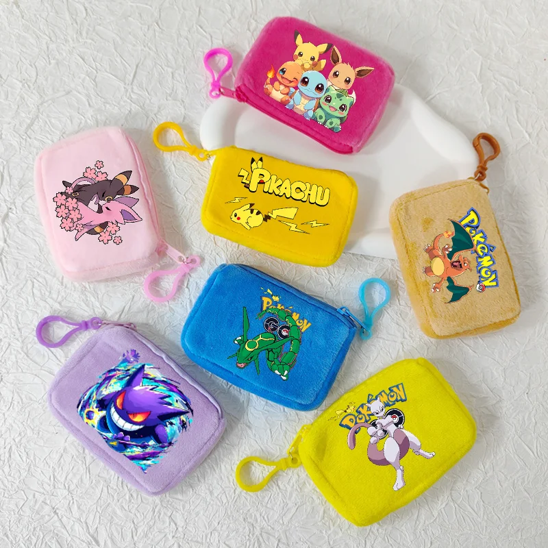 

Pikachu Pokemons Coin Purse Cute Gengar Charmander Anime Mini Wallet Fashion Storage Bags Cartoon Key Pocket Pack Boys Kids Gift