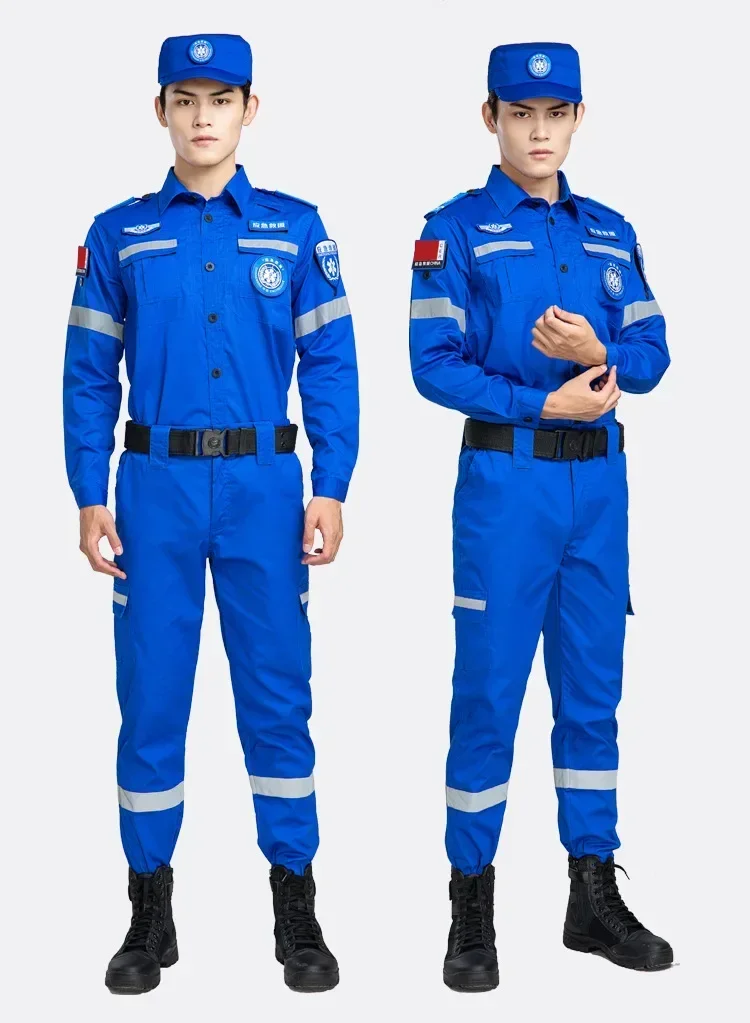 New Emergency Rescue Clothing Fire Fighter Suit Disaster Relief Coat Anti-static Wear-resistant Coverall Labor Uniforms