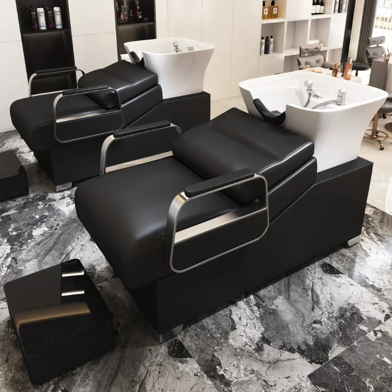 European Style Ceramic Basin Shampoo Bed Elegant Modern Living Room Shampoo Bed Head Washing Head Spa Lavacabezas Hairdressing