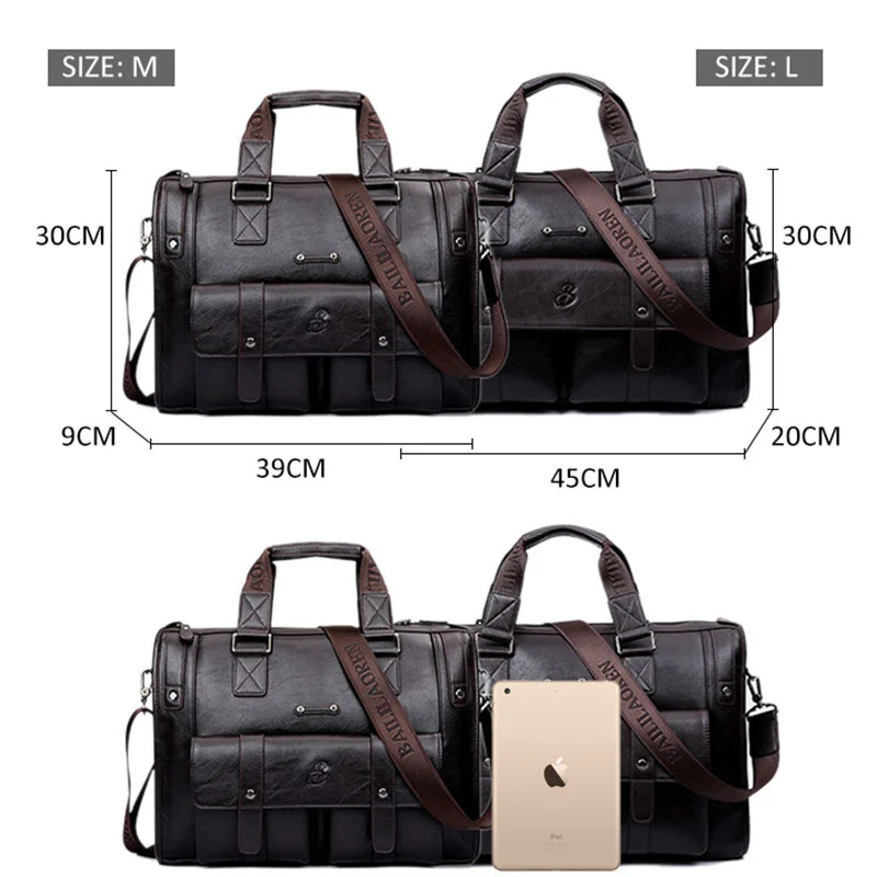 Maleta de couro PU Weysfor masculina, bolsa de negócios mensageiro, bolsa de ombro vintage, bolsa grande para laptop masculina, bolsa de viagem preta