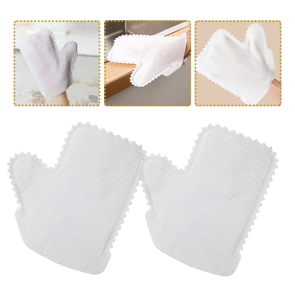 50pcs White Non Woven Disposable Cleaning Gloves for Home Dusting Plants Kitchenware High Efficiency Hygienic Design Extended