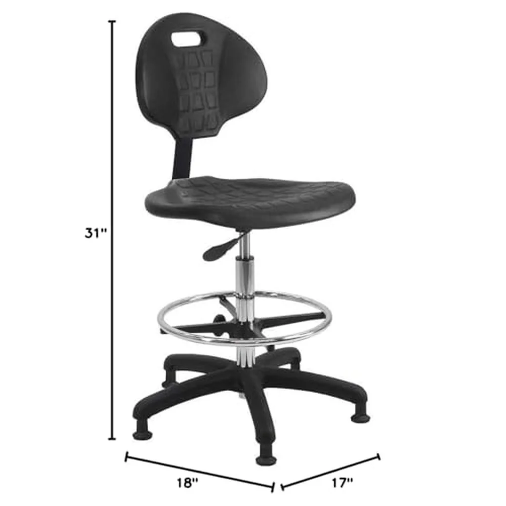 Deluxe Chrome & Firm Polyurethane Foam Chair with 18” Adjustable Footring Glides and Heavy Nylon Base 21
