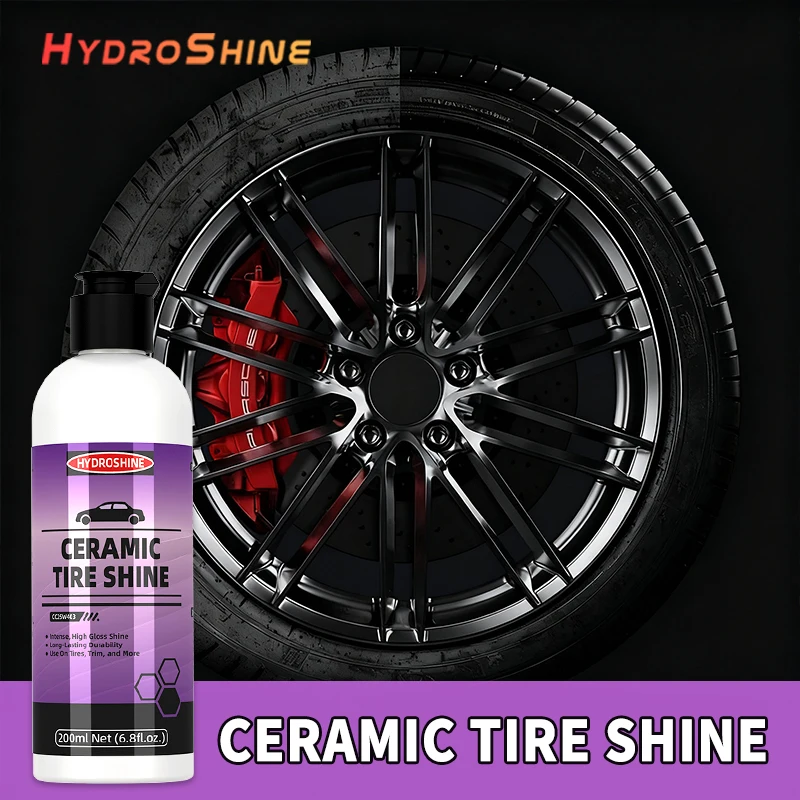 

Ceramic Tire Shine Agent & Panel Refurb Wax Coating - Black Shine Plastic Restorer, Long-Lasting Tire Polisher for Car Detailing