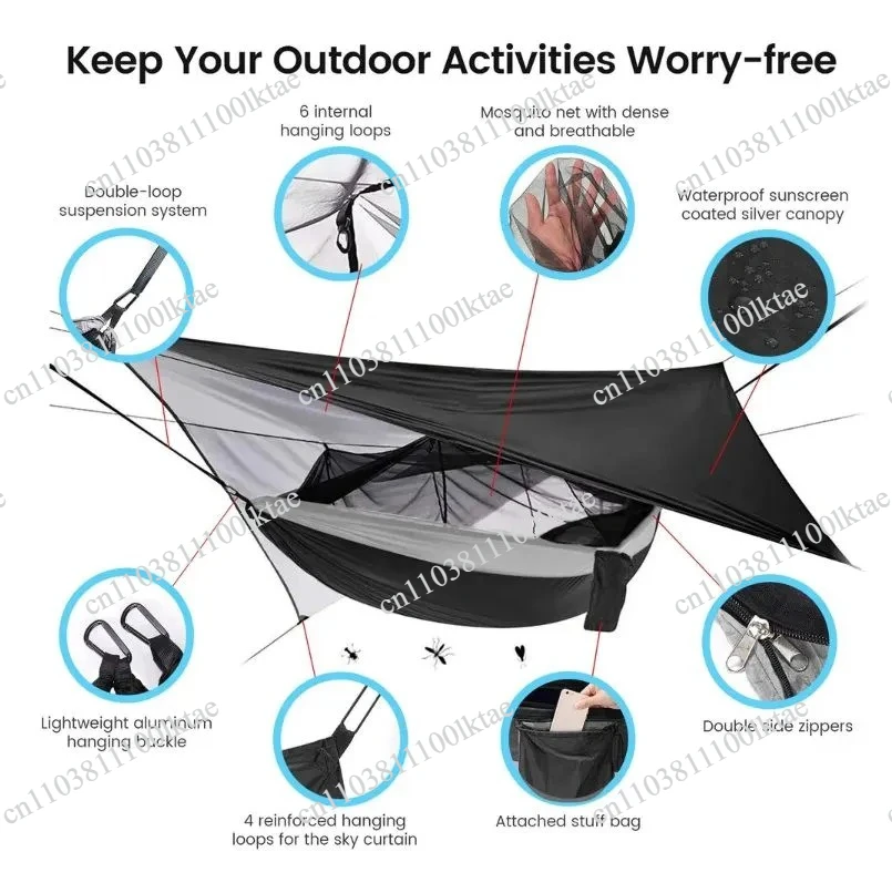 Waterproof Mosquito-proof Sunshade Canopy Mosquito Net  Package Wild Camping Air Swing Hammock Tent