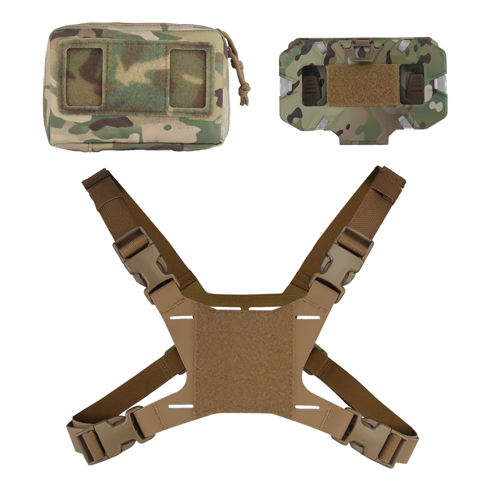 Vest Mobile Phone Rack Tactical Folded Navigation Board Hunting Paintball Chest Bag Map Bag Folding Navigation Board Pouch Set