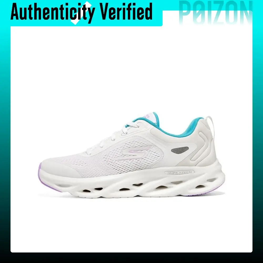 Skechers GO RUN Swirl Tech Speed Running Shoes Women's Low-top White/Blue 129496-WBL