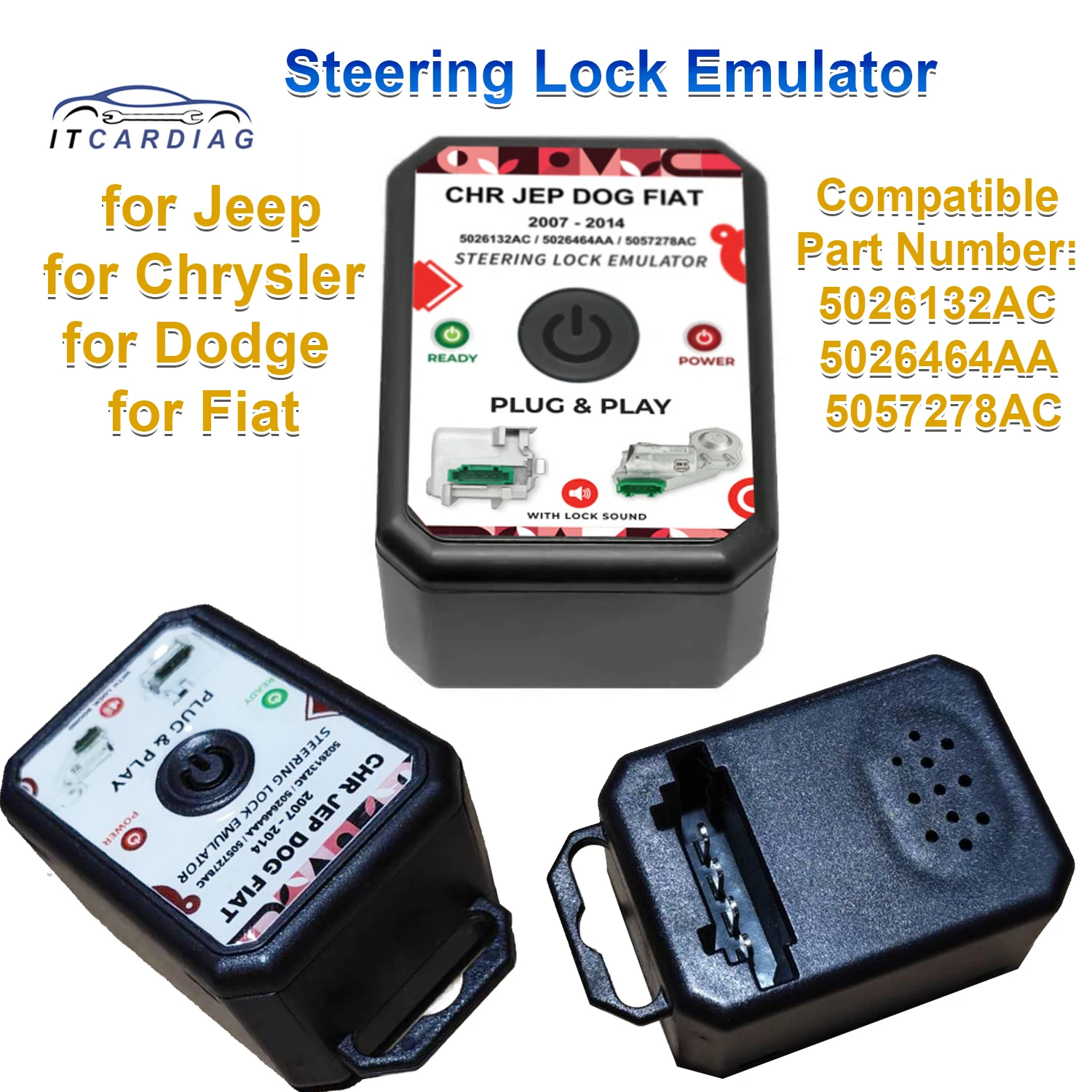 ESL Electronic Steering Lock Emulator For Jeep Chrysler Dodge Fiat Lancia Plug and Start ELV Simulator No Programming Required